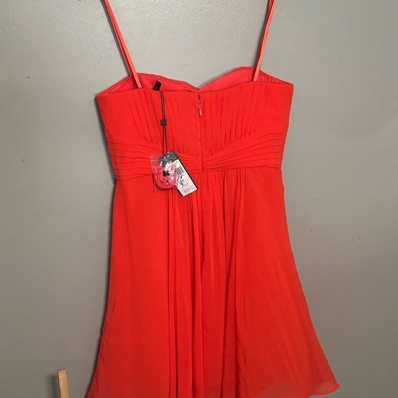BCBGMaxazria ruby red sweetheart chiffon dress - size 10 - Picture 5 of 5